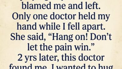 May be an image of text that says 'My son, 5, died in the hospital after falling while playing. My husband blamed me and left. Only one doctor held my hand while I fell apart. She said, "Hang on! Don't let the pain win." 2 yrs later, this doctor found me. I wanted to hug her, but my blood ran cold when she... (continue) -ന'